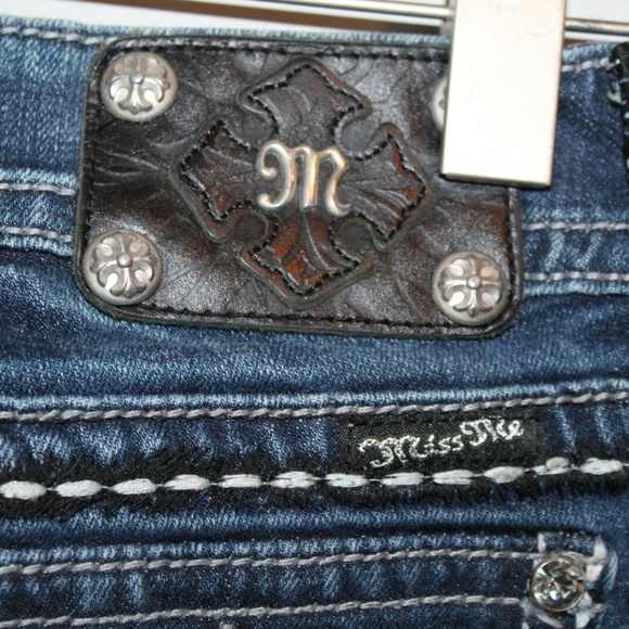 Miss Me Boot Jeans Rhinestones Angel Wings HW7088 - Picture 4 of 6